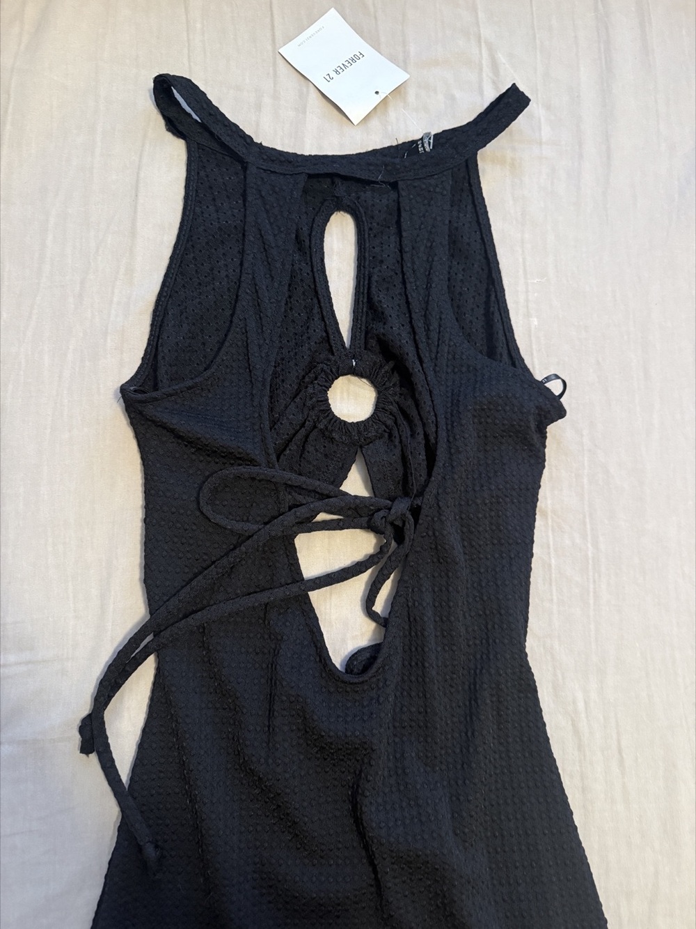 Forever 21 O-Ring Cutout Midi Dress Black